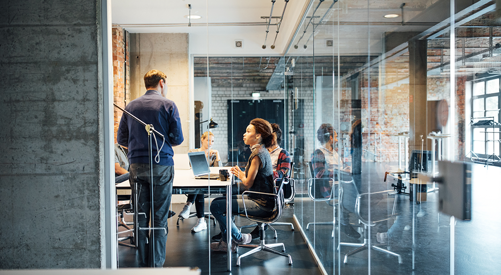 colleagues in a meeting room